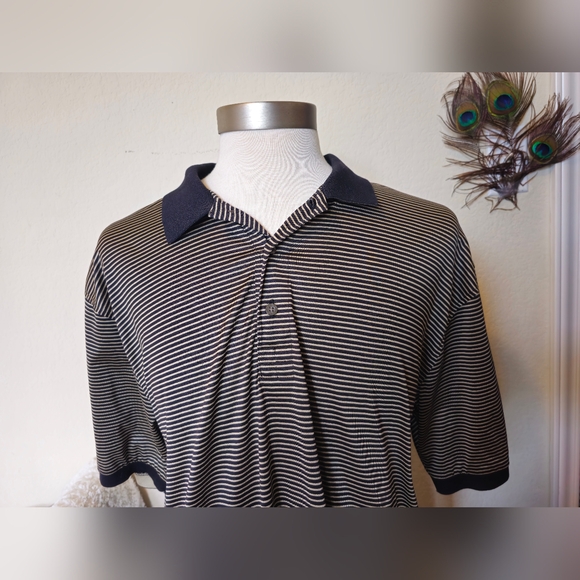 Tasso Elba Striped Golf Shirt β³ (Large) π©Άππ€ - Picture 2 of 16